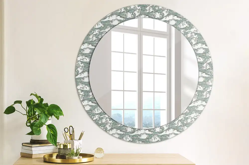 Round wall mirror decor Clouds