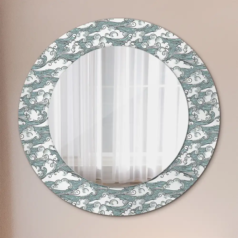 Round wall mirror decor Clouds