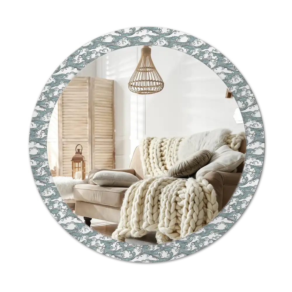 Round wall mirror decor Clouds