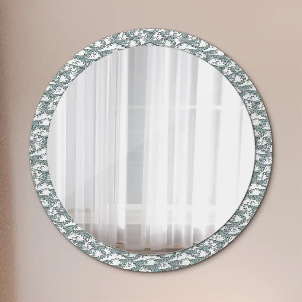 Round wall mirror decor Clouds