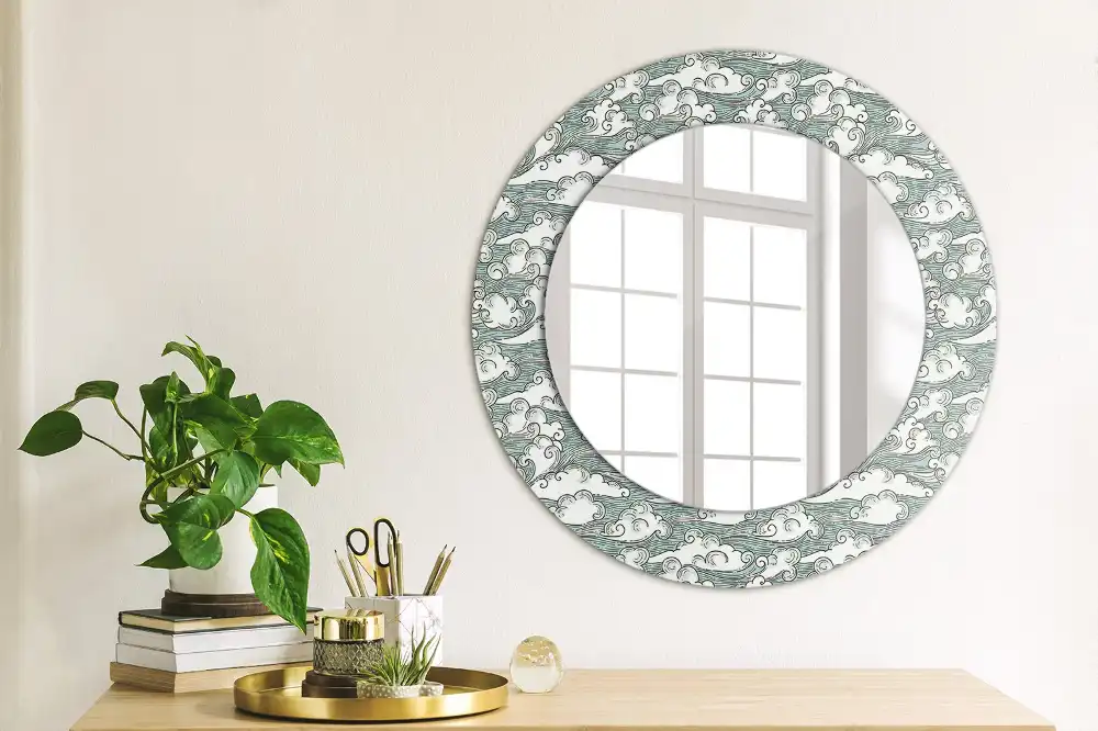 Round wall mirror decor Clouds