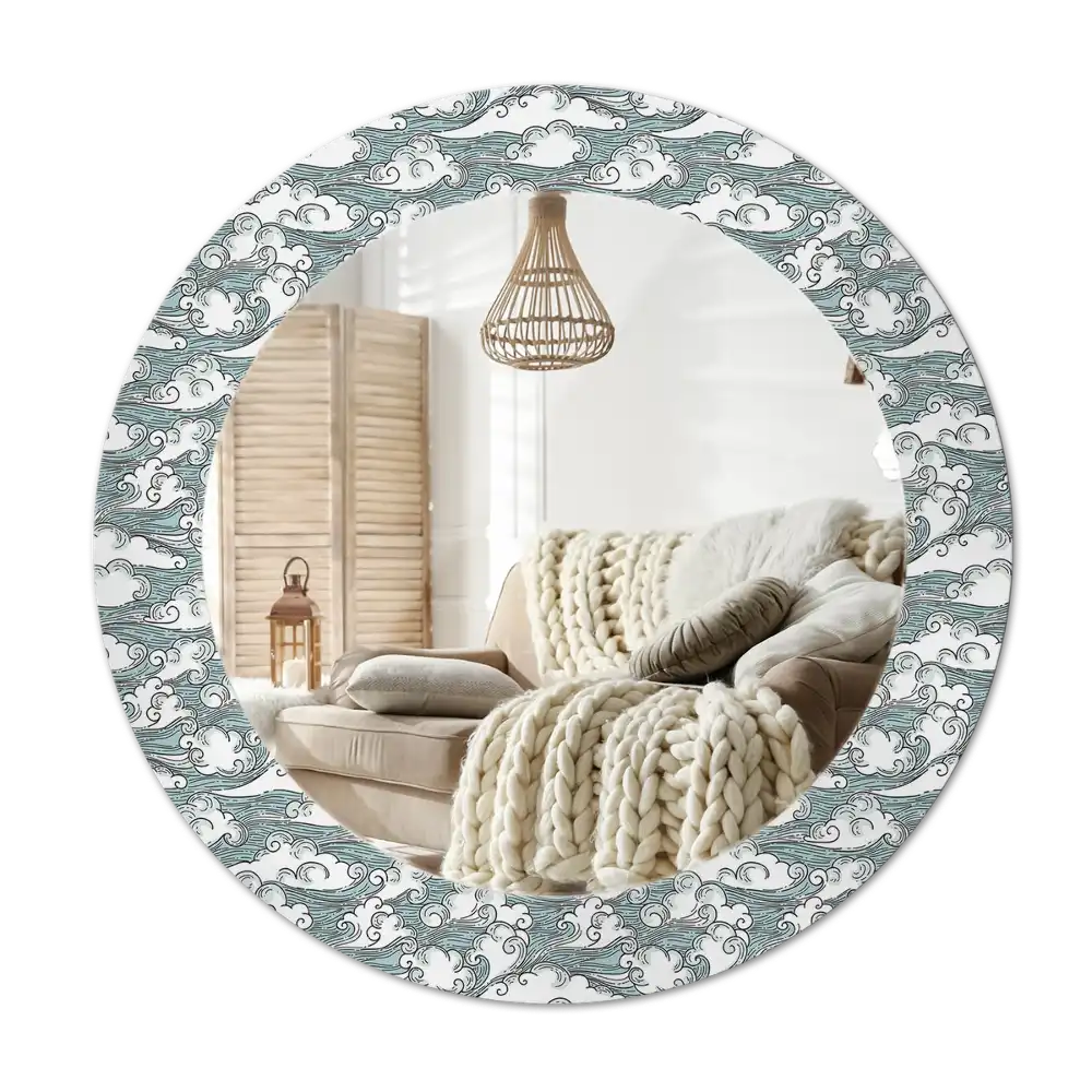 Round wall mirror decor Clouds