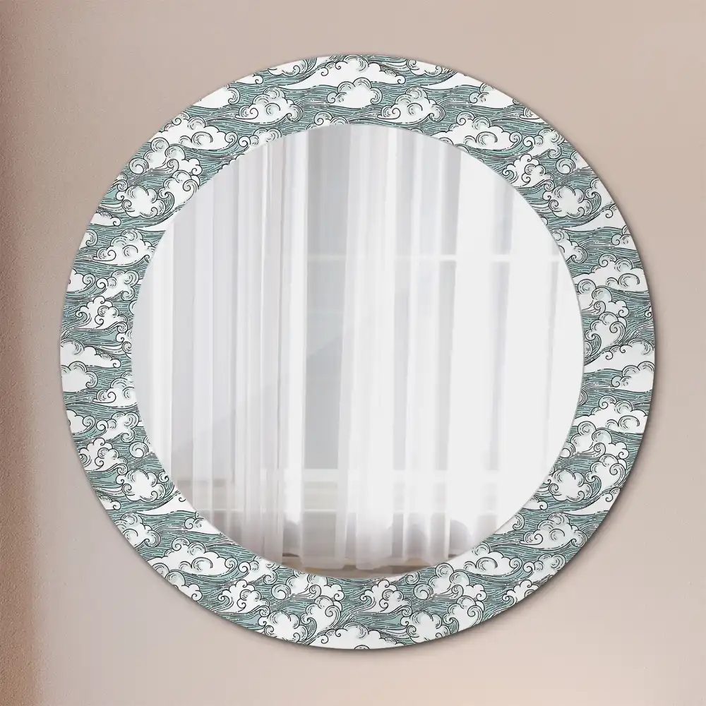 Round wall mirror decor Clouds