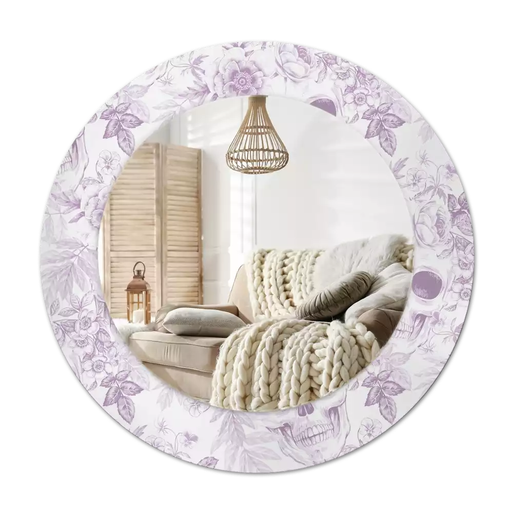 Round decorative mirror Skulls
