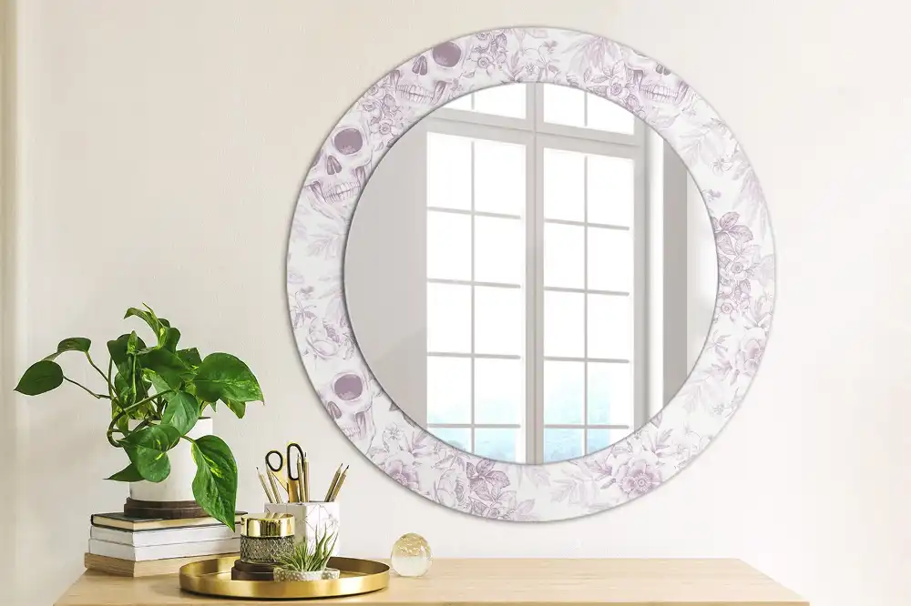 Round decorative mirror Skulls