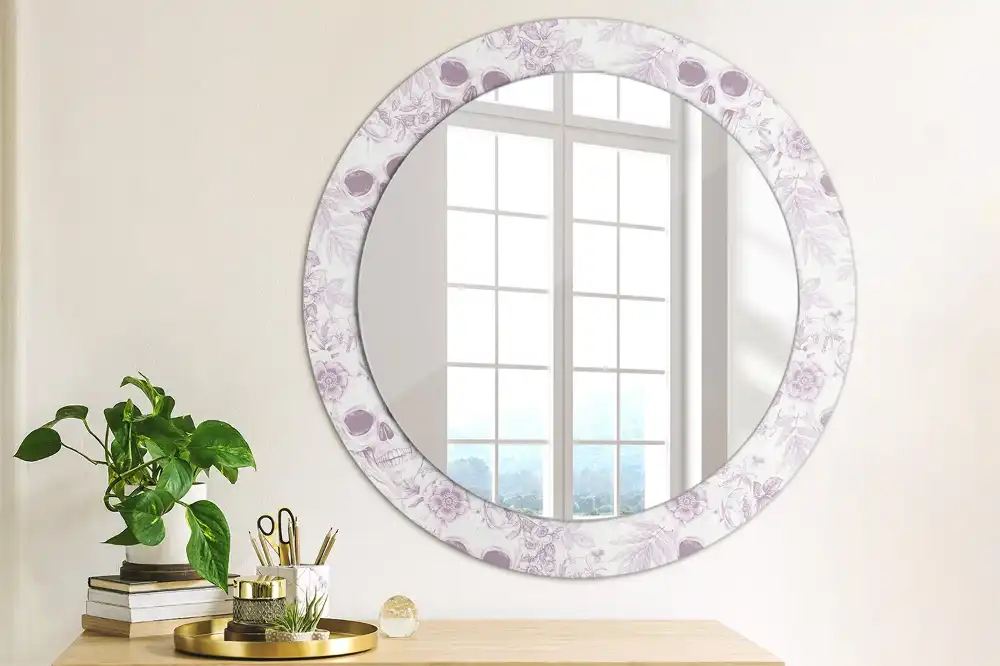 Round decorative mirror Skulls