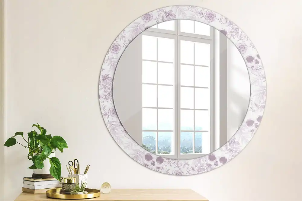 Round decorative mirror Skulls