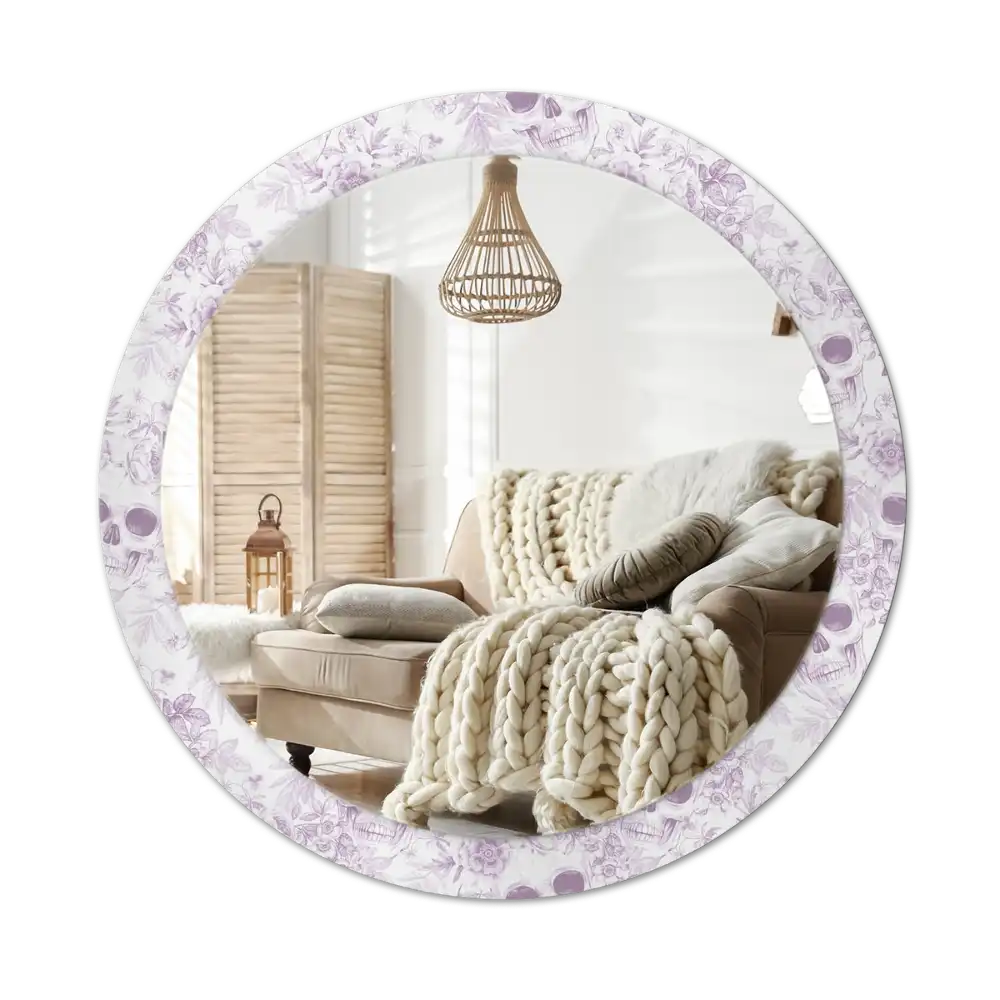 Round decorative mirror Skulls