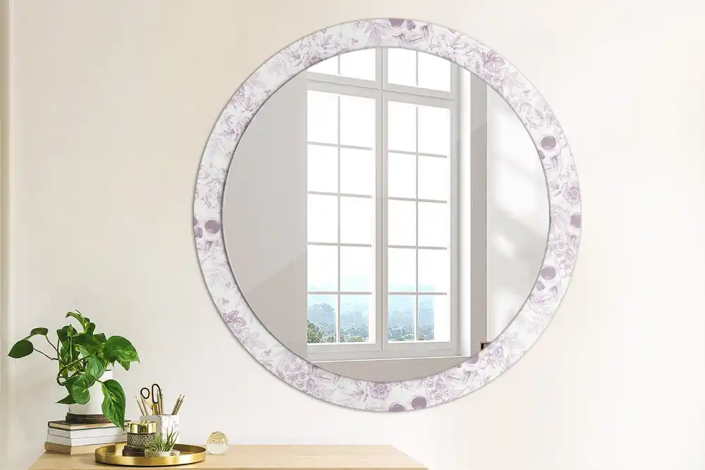 Round decorative mirror Skulls