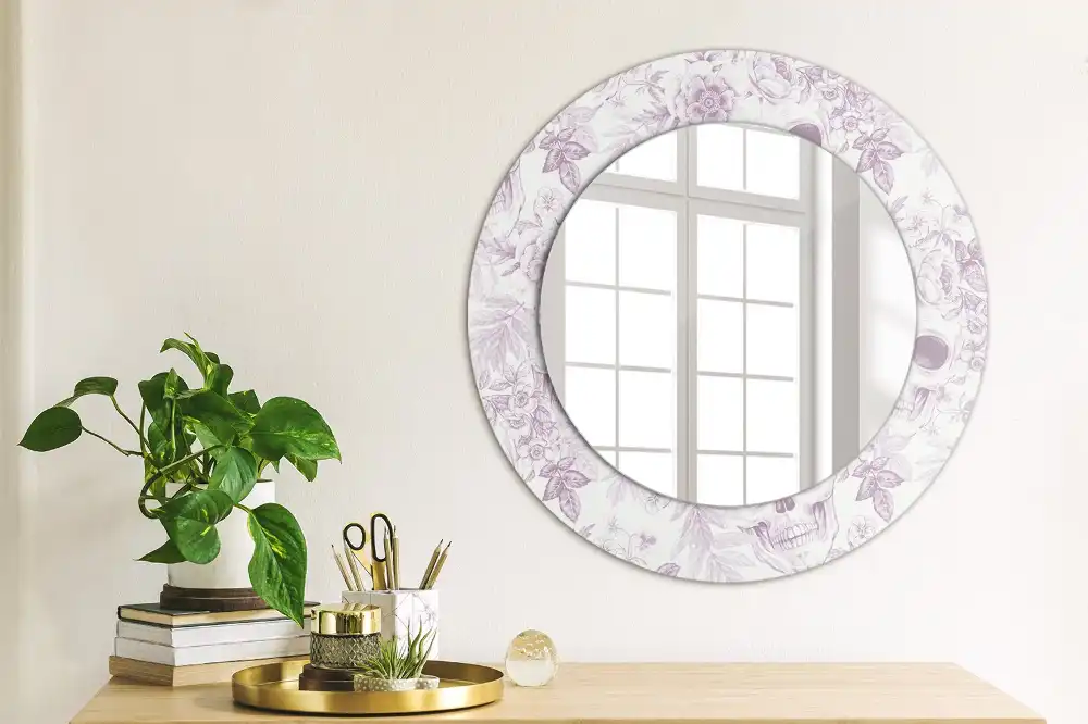 Round decorative mirror Skulls