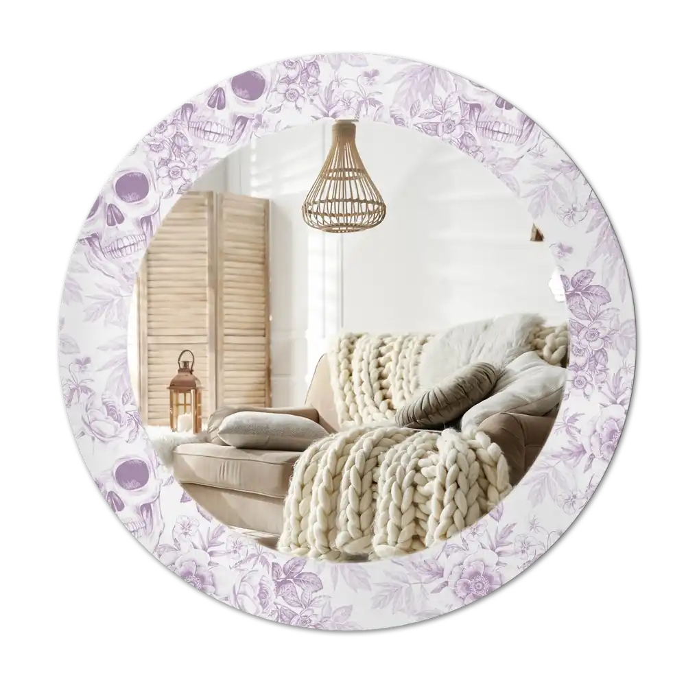 Round decorative mirror Skulls