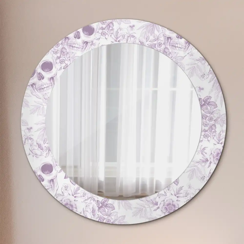 Round decorative mirror Skulls