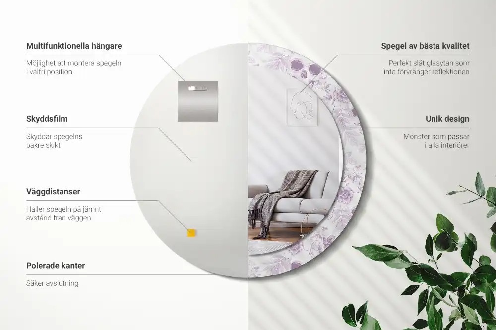 Round decorative mirror Skulls