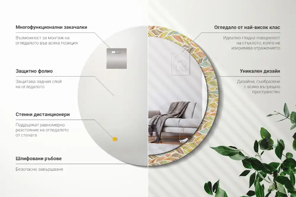 Round decorative mirror Abstract