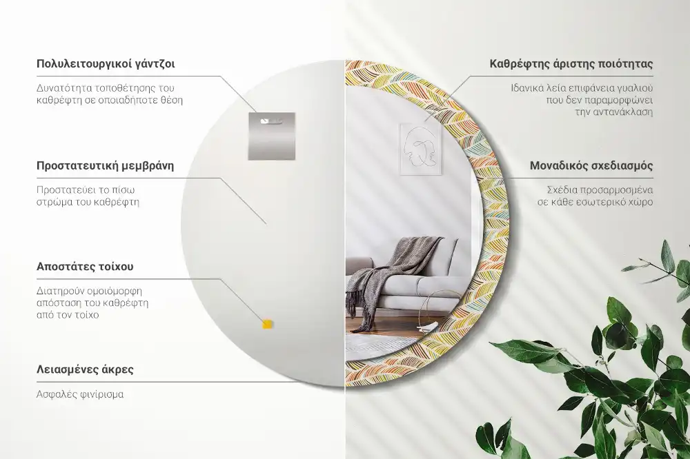 Round decorative mirror Abstract