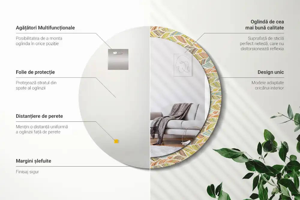 Round decorative mirror Abstract