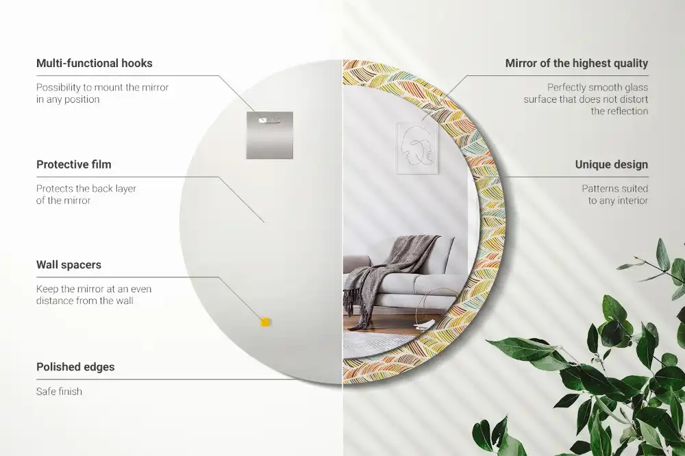 Round decorative mirror Abstract