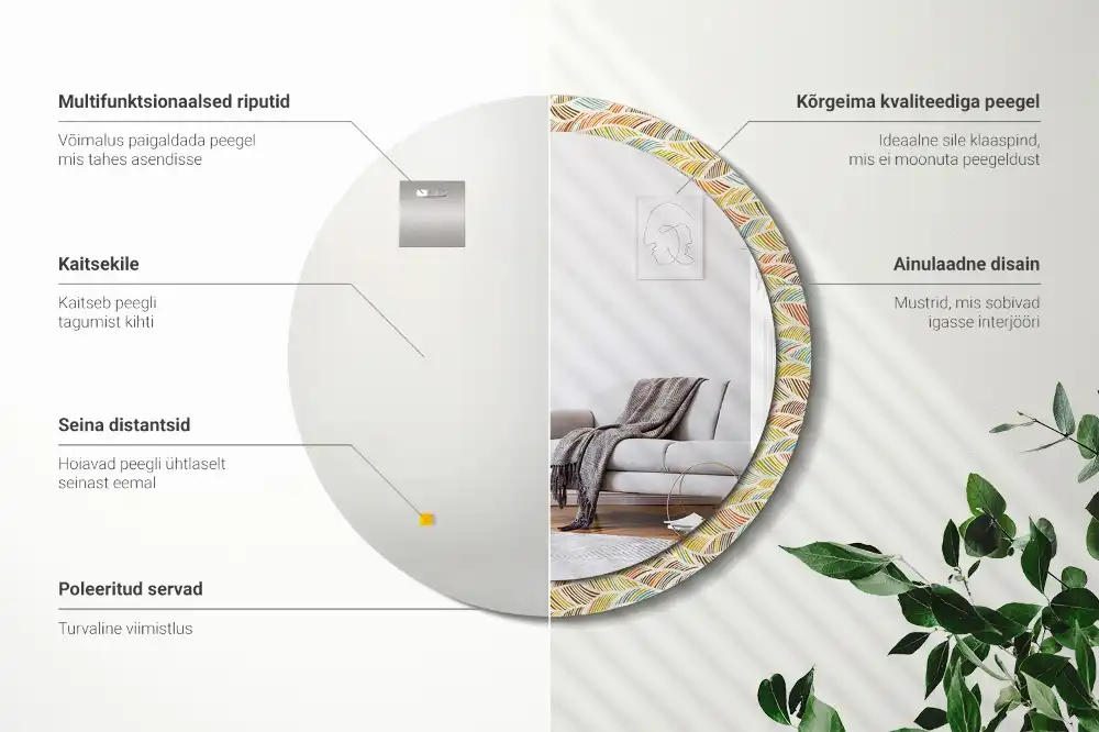 Round decorative mirror Abstract