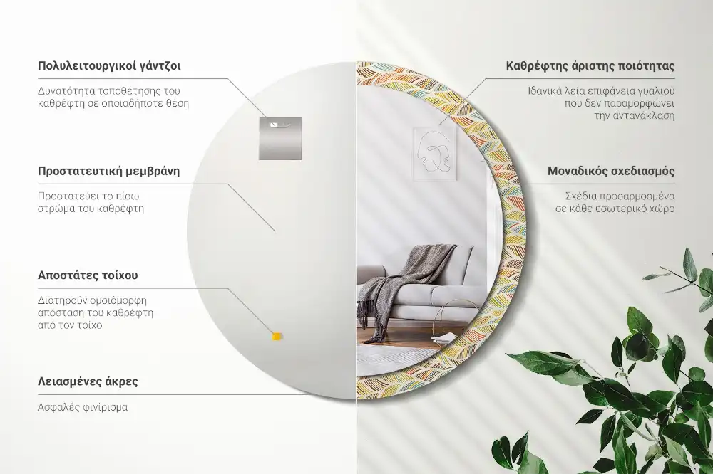 Round decorative mirror Abstract