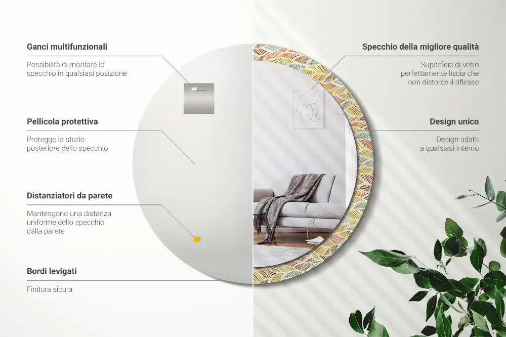 Round decorative mirror Abstract