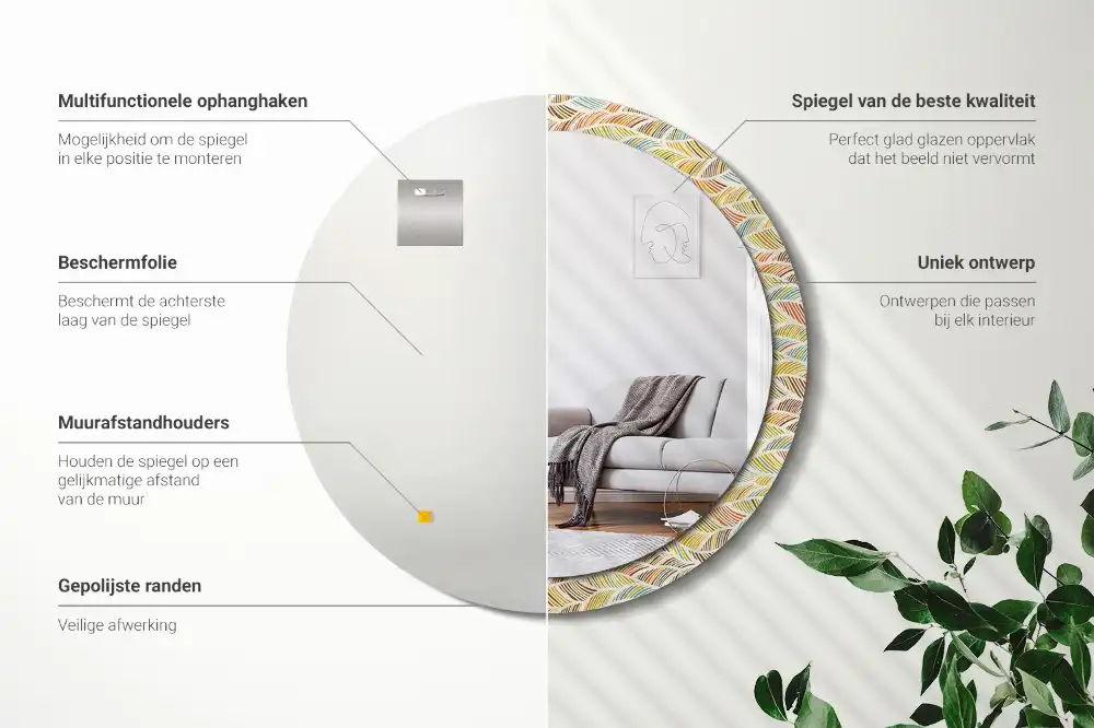 Round decorative mirror Abstract