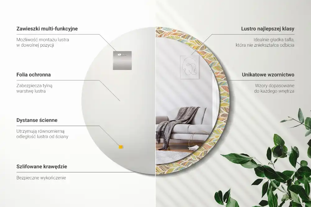 Round decorative mirror Abstract