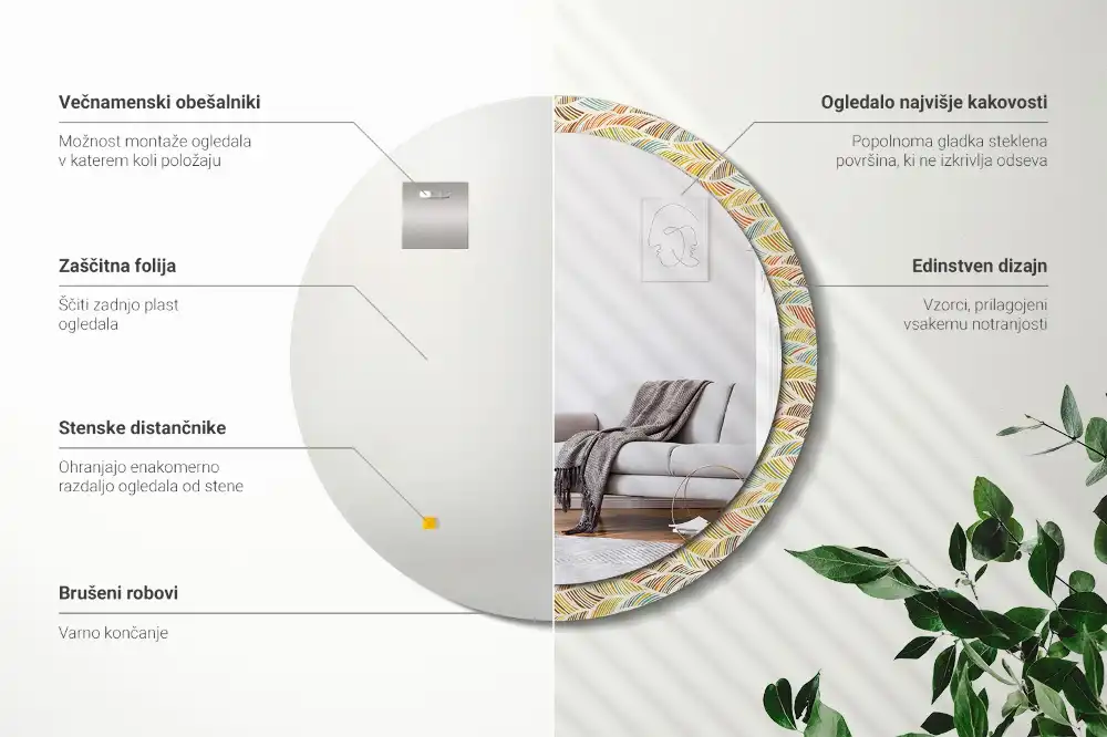 Round decorative mirror Abstract