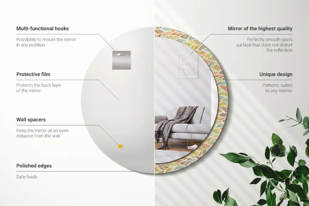 Round decorative mirror Abstract