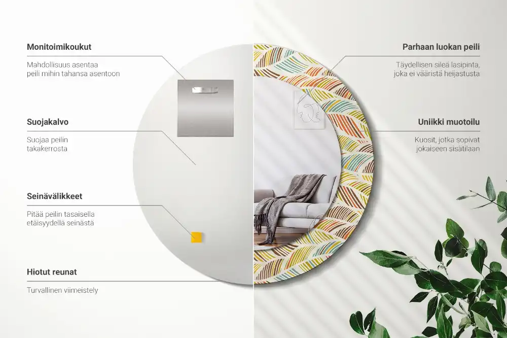 Round decorative mirror Abstract