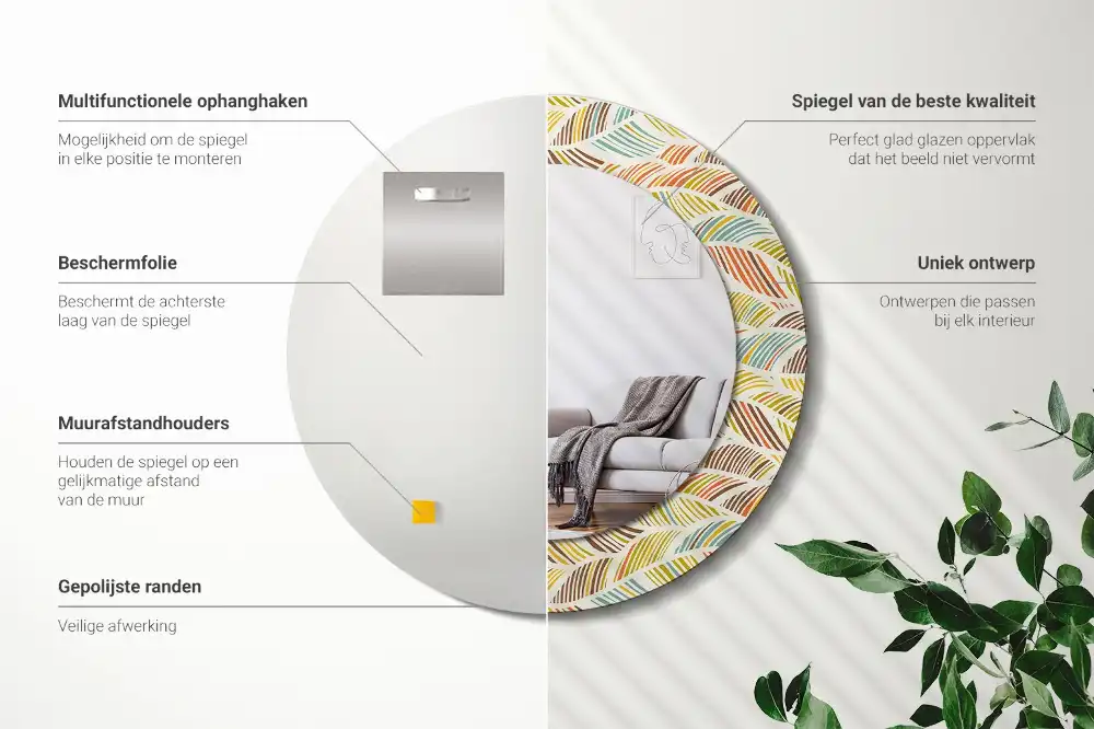 Round decorative mirror Abstract