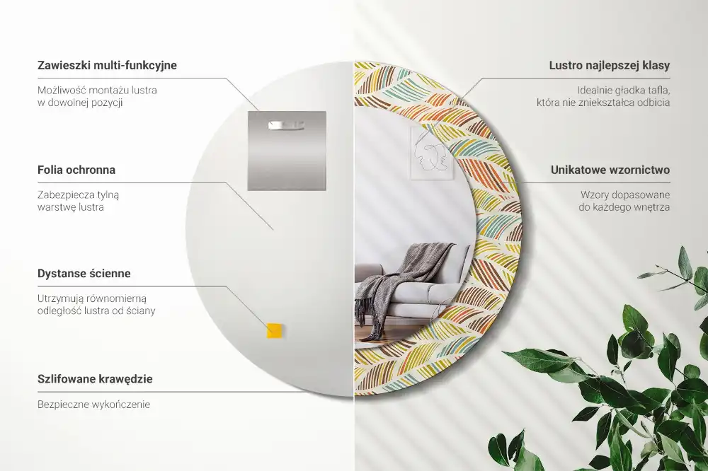 Round decorative mirror Abstract