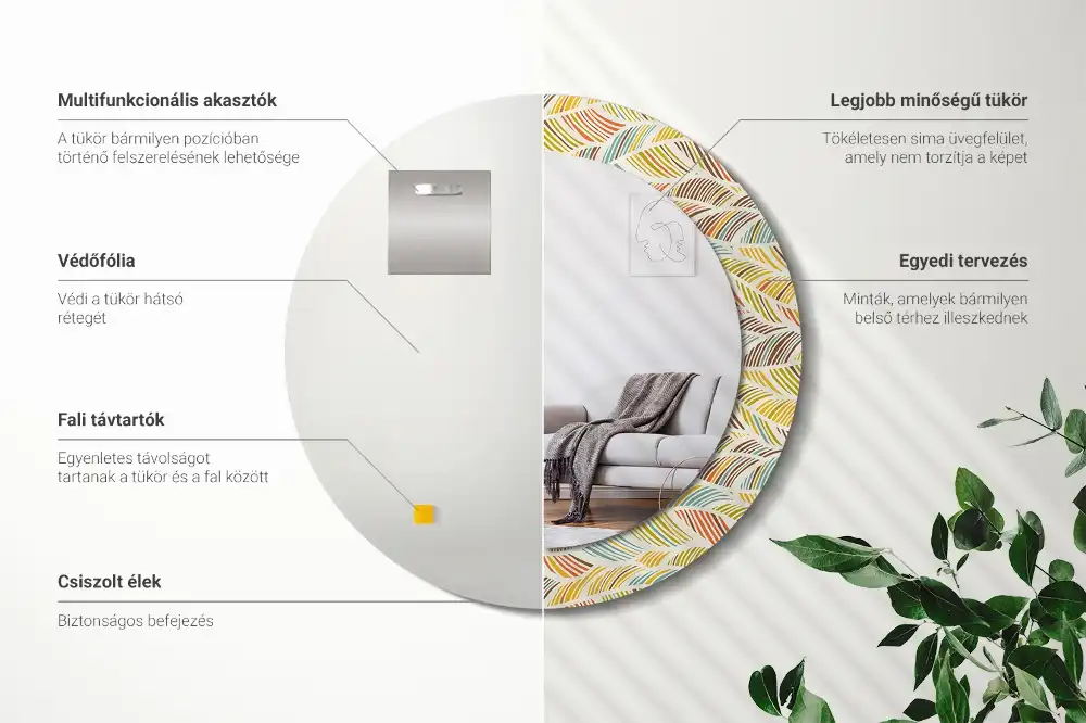 Round decorative mirror Abstract