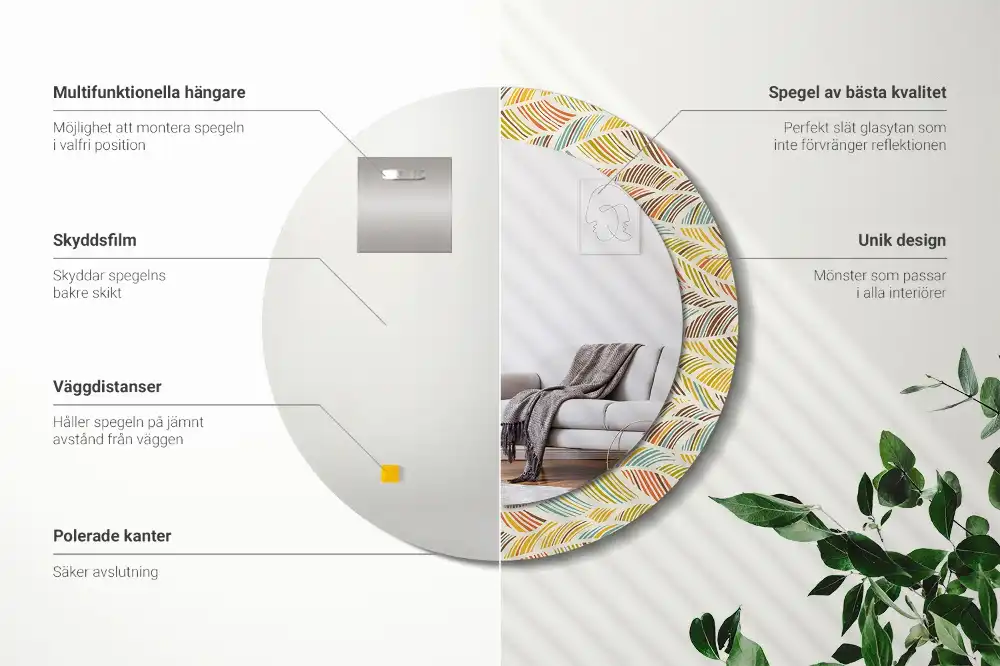 Round decorative mirror Abstract