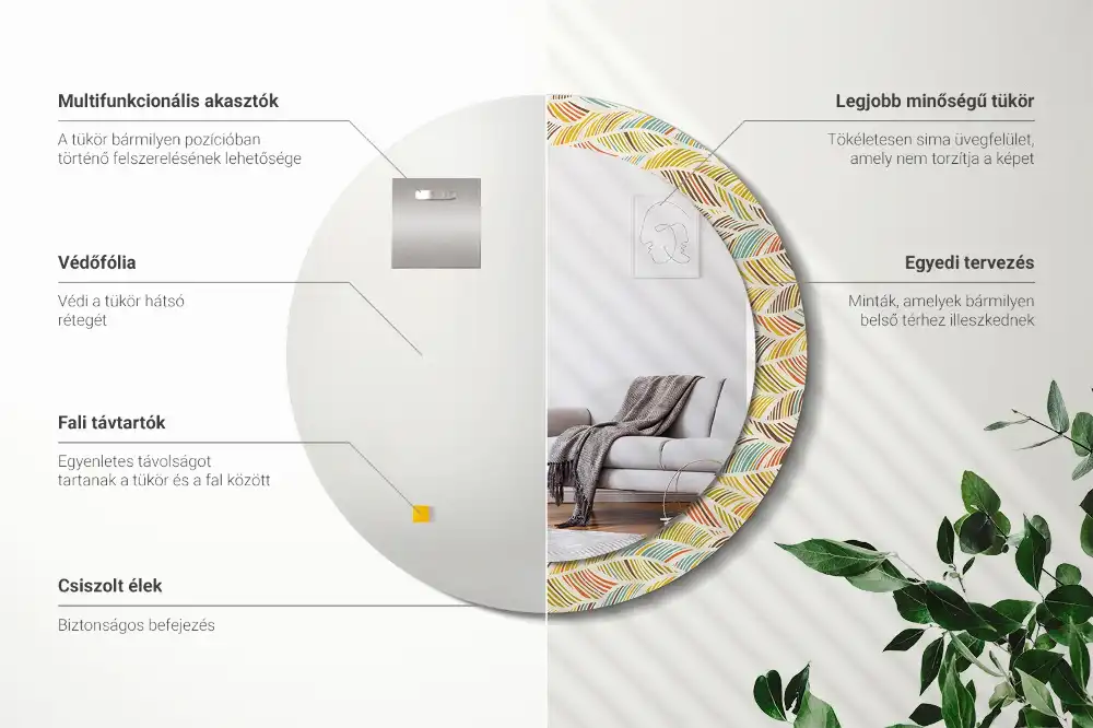 Round decorative mirror Abstract