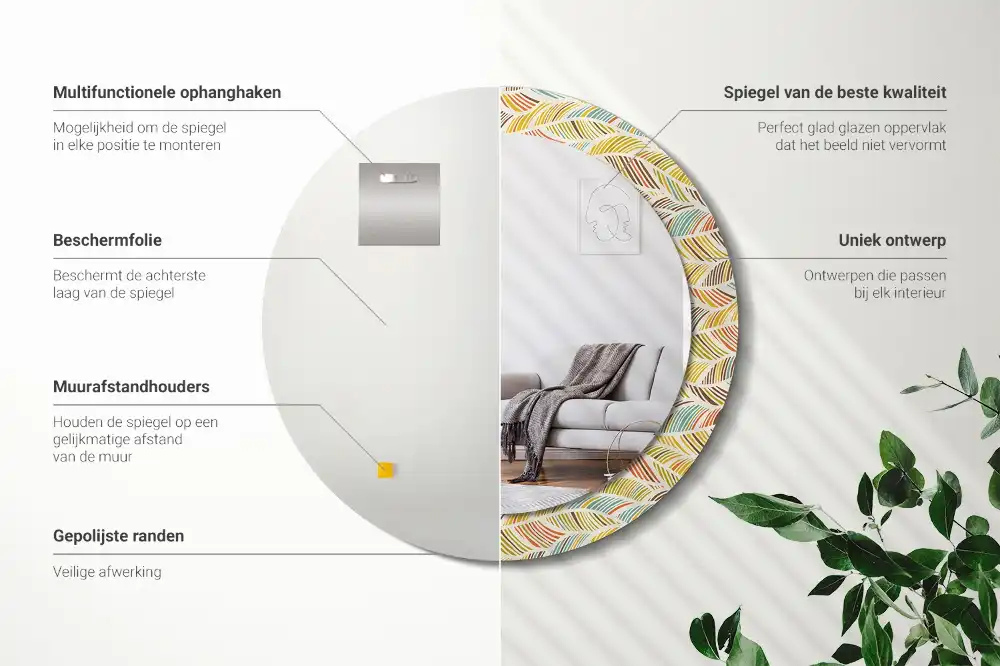 Round decorative mirror Abstract