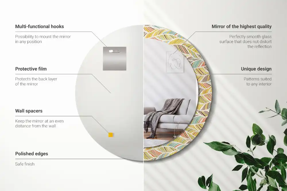 Round decorative mirror Abstract