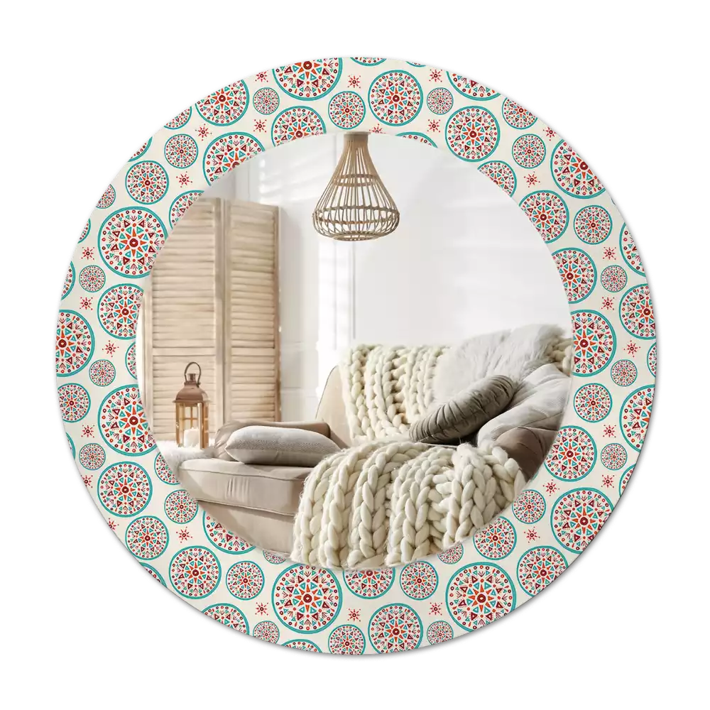 Round decorative mirror Boho pattern
