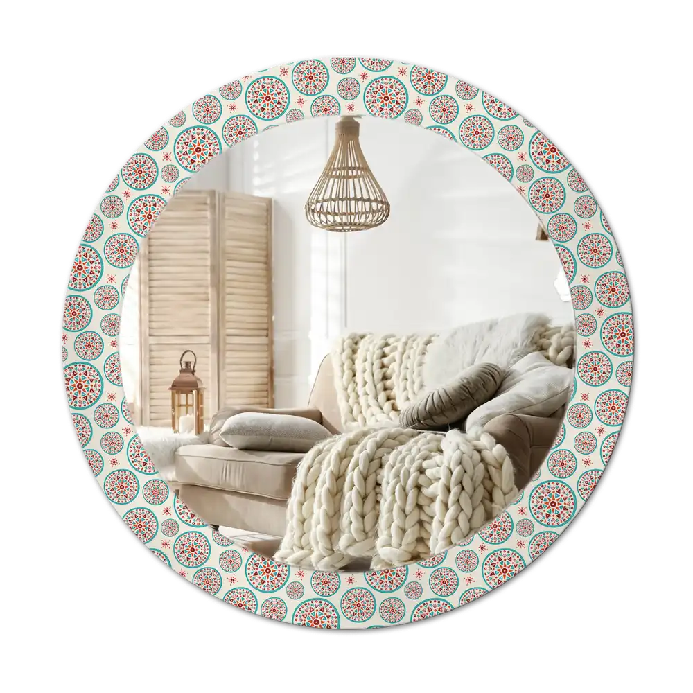 Round decorative mirror Boho pattern