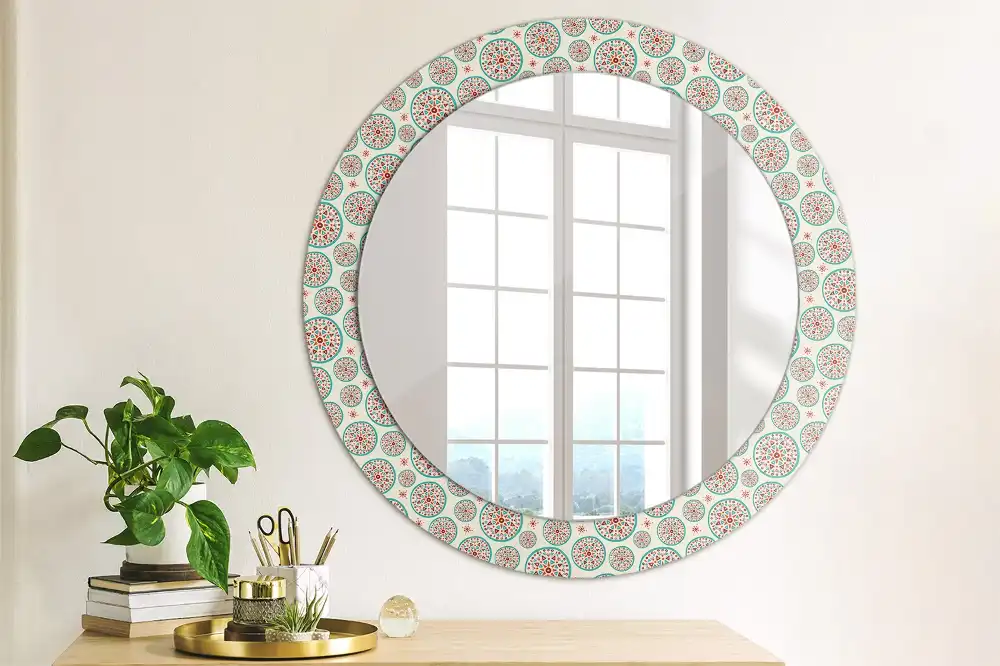 Round decorative mirror Boho pattern