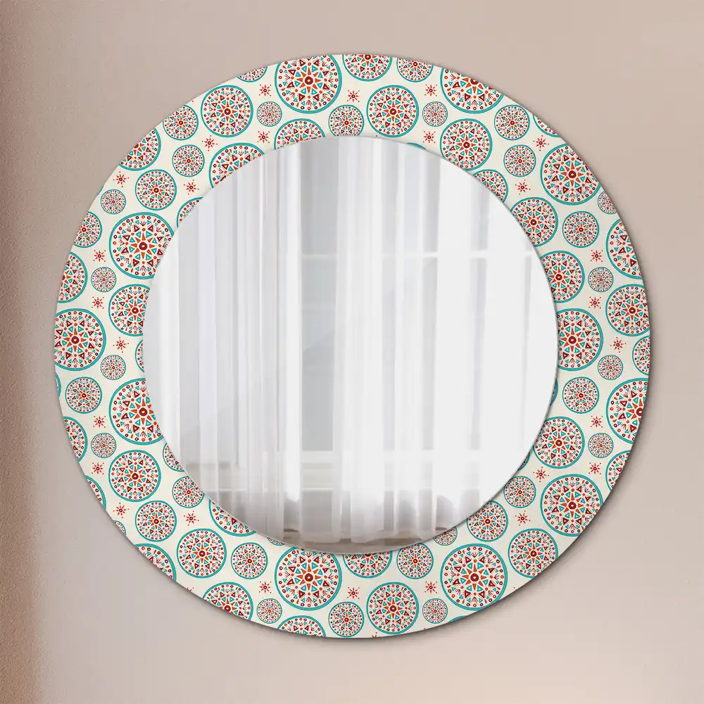 Round decorative mirror Boho pattern