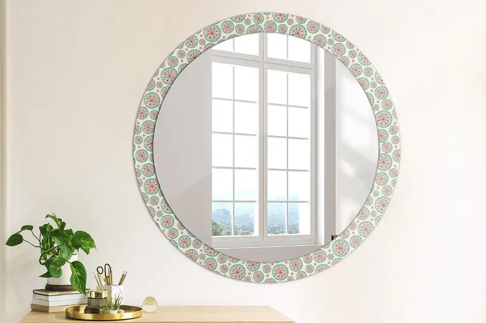 Round decorative mirror Boho pattern
