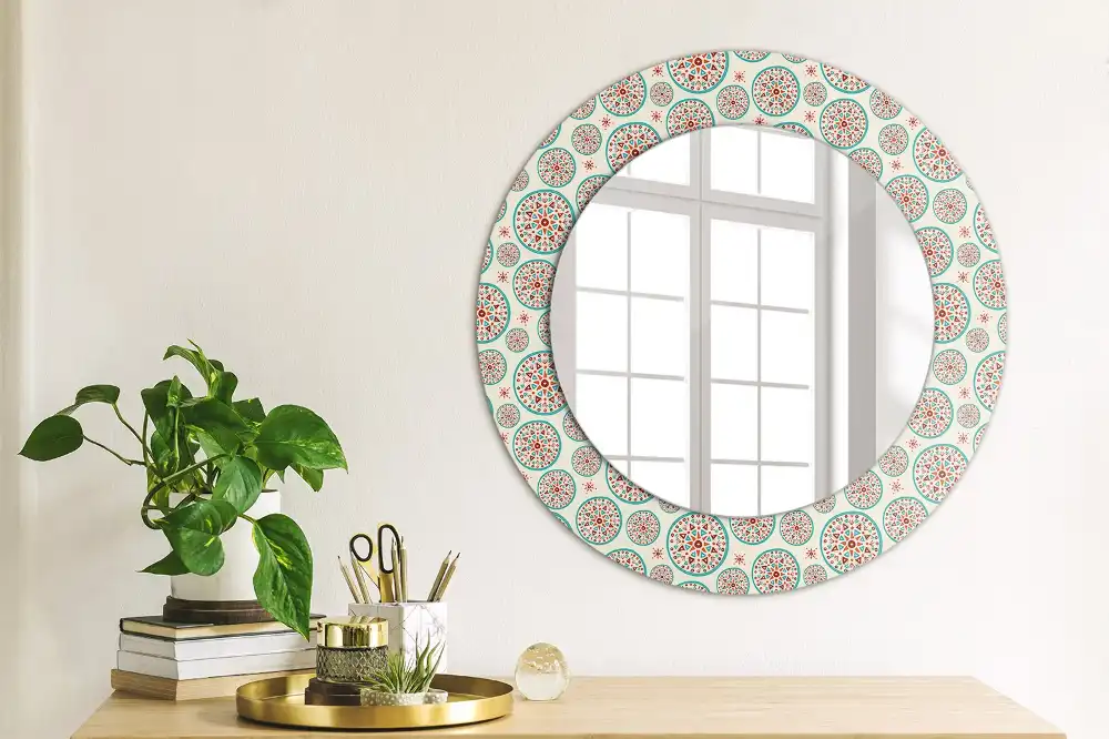 Round decorative mirror Boho pattern