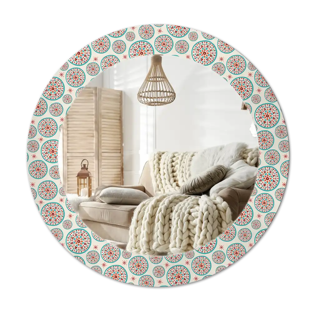 Round decorative mirror Boho pattern