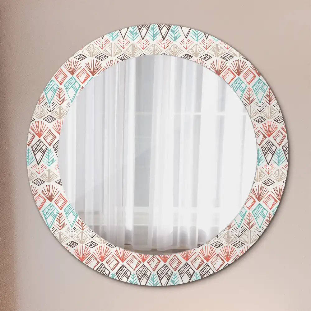 Round wall mirror decor Ethnic pattern