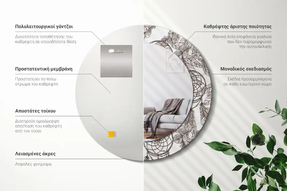 Round wall mirror decor Dream catcher