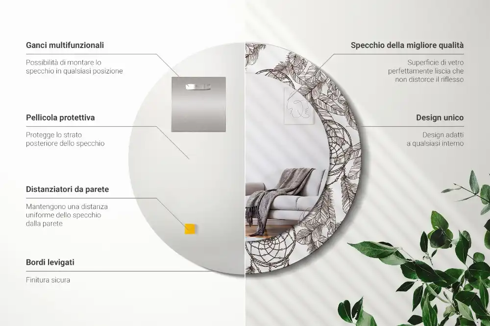 Round wall mirror decor Dream catcher