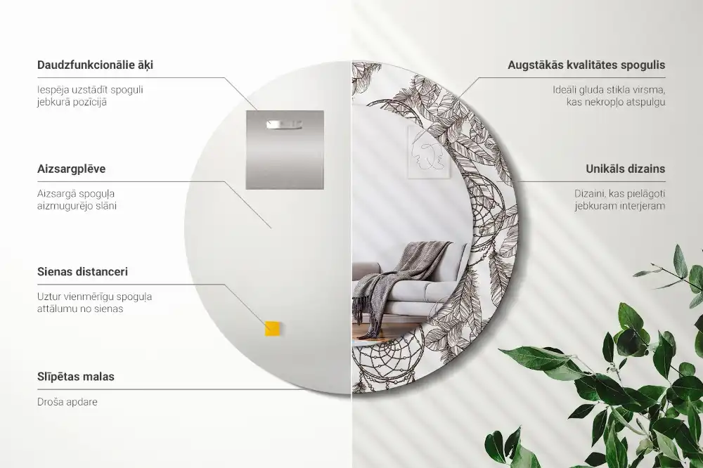 Round wall mirror decor Dream catcher