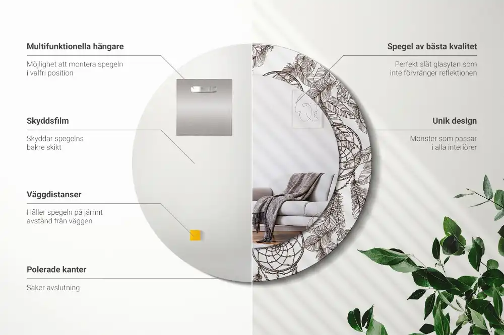 Round wall mirror decor Dream catcher