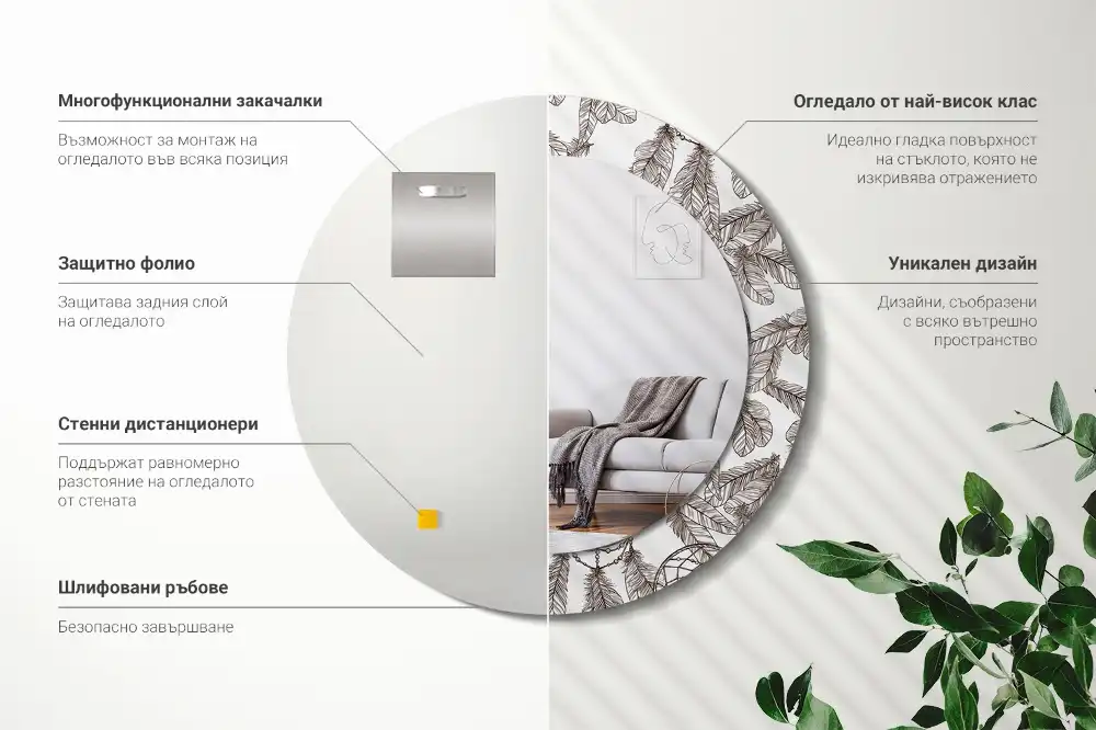 Round wall mirror decor Dream catcher