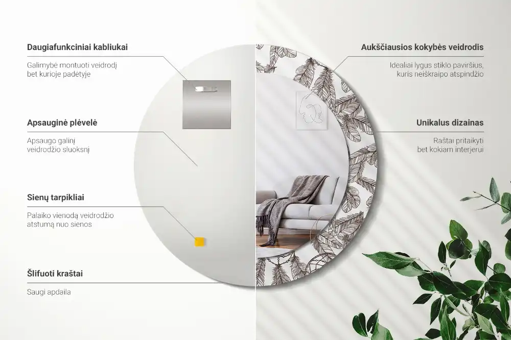 Round wall mirror decor Dream catcher